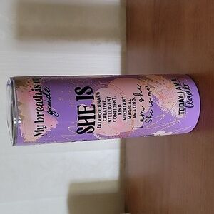 SHE IS Purple Tumbler (positive sayings)